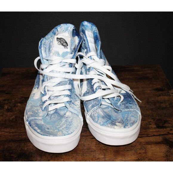 VANS High Top Sneakers Splatter Paint Blue Women’s Size 9 WORN ONCE - Picture 6 of 6